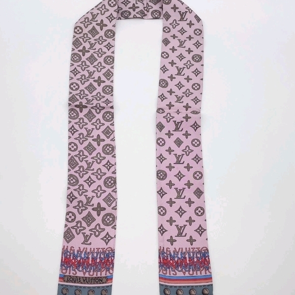 Louis Vuitton Monogram Bandeau Map Trunks M75551 Silk Scarf W/B i111117 - Picture 15 of 16